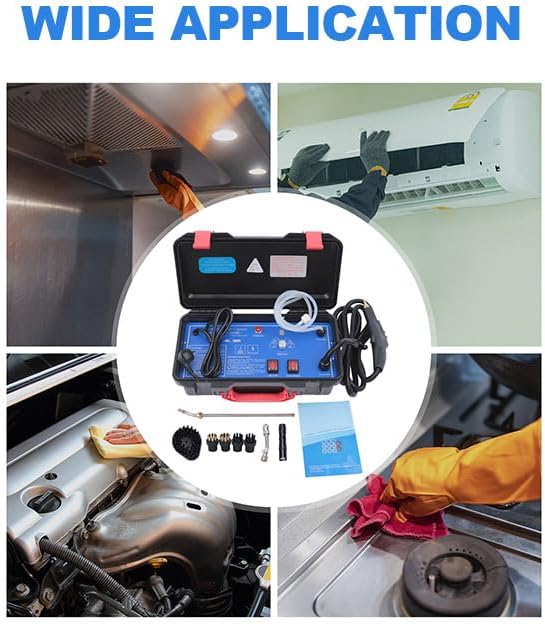 3-in-1 High Heat Steam Cleaner 1700W High Temperature Hand Steamer Portable Steam Cleaning Machine High Pressure Hand Steam Cleaner High Pressure Steam Washer for Home and Car Black