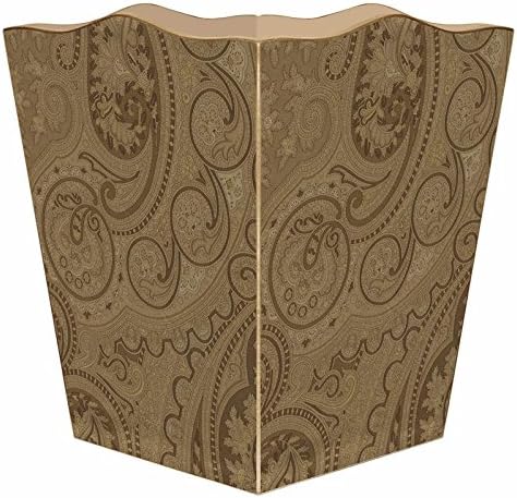 WB616- Taupe Paisley Wastepaper Basket