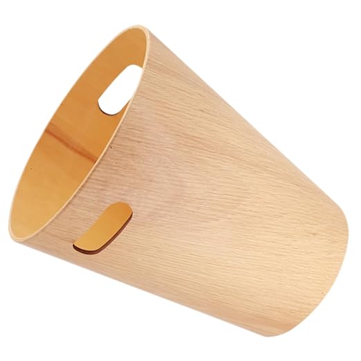 Wooden Desk Wastebasket Simple and Creative Garbage Bin for Bathroom Office and Home Capacity Removable Design Trash Can