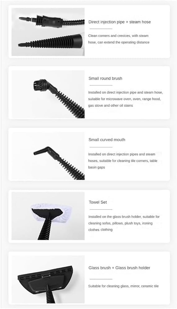 1000W Handheld Steam Cleaner 350ML Portable Steam Cleaner with 3.5Bar 140°C for Cleaning Upholstery Bathroom Grout and Tiles Car Detailing
