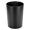 mDesign Stainless Steel Round Metal Trash Can Small 4 Gallon Wastebasket Garbage Basket Bin for Bathroom Bedroom Kitchen or Home Office Holds Waste and Recycle Mirri Collection Matte Black