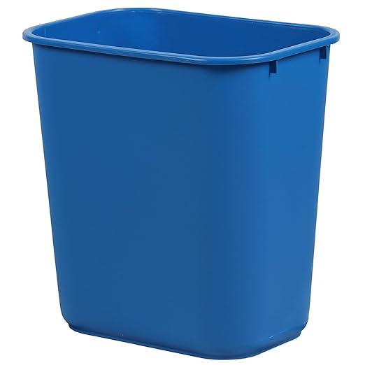 MARKSON 7 Gallon Plastic Rectangular Wastebasket Blue