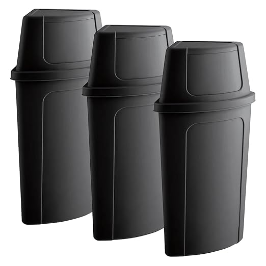 3 pcs Corner 21 Gallon Kitchen Trash Can Commercial Heavy-Duty Waste Bin Garbage Bin Durable Waste Container Recycling Bin Plastic Wastebasket for Garage Hotels Restaurants Office