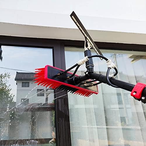 Glass Cleaning Brush Home Water Fed Telescopic Pole Kit Solar Panel Brush Rotating for Photovoltaic Panel12-36ft Extendable Window Cleaning Pole with Water Fed Telescopic Brush - Ideal Sola