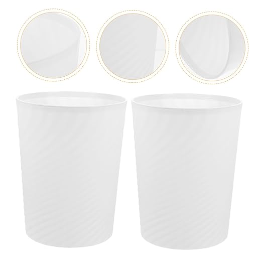 8L White Household Trash Can 2-Piece PP Plastic Wastebasket Simple Design for Kitchen Bathroom Office Large Capacity