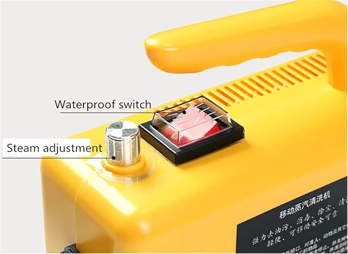 Handheld Steam Cleaner 2600w Portable High Temperature Multifunction Steam Cleaning Machine for Most Floors Counters Windows Car SeatsBlack-WithHandle