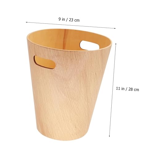 Wooden Desk Wastebasket Simple and Creative Garbage Bin for Bathroom Office and Home Capacity Removable Design Trash Can