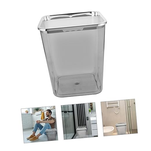 Transparent Large Garbage Can with Thickened PP Material Portable Kitchen Wastebasket and Bathroom Trash Bin for Home Office Bedroom Hotel Use