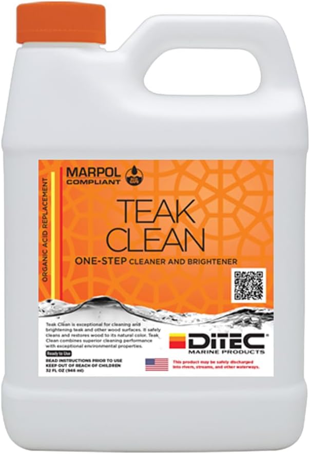 TEAK CLEAN - Environmentally Friendly Alternative To Phosphoric Acid or other Caustic Cleaners 1 Quart