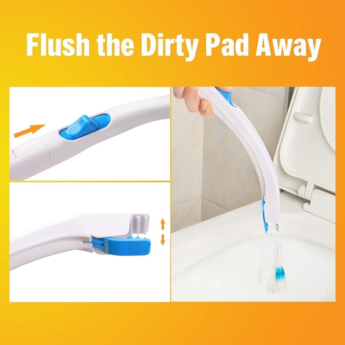 Disposable Toilet Bowl Brush Holder Cleaning System and 72 Refills Flushable Toilet RefillsToilet Refills Fresh for Bathroom Scrubber Cleaning Supplies