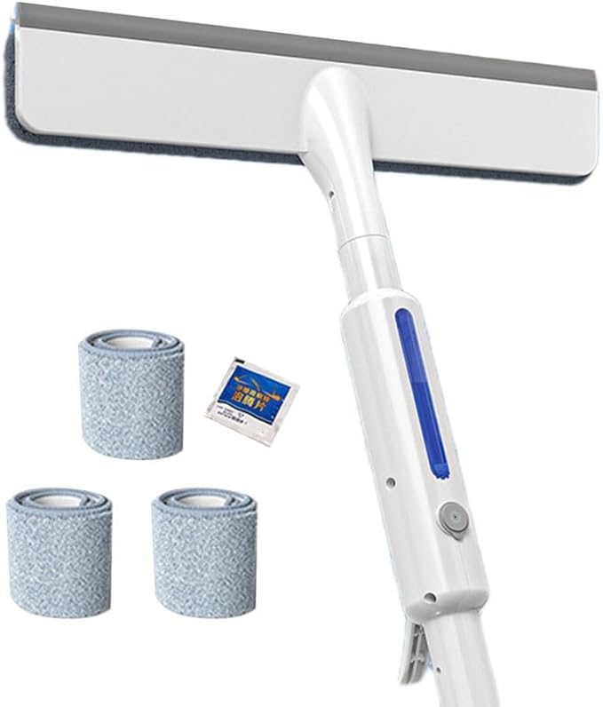 Telescopic Double Sided Window Cleaner with Spray Function and Scraper Glass Doors and Shower Screens
