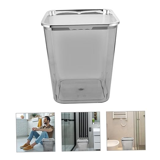 Large Transparent Plastic Trash Can for Bathroom Bedroom Home Thickened PP Wastebasket Without Lid Practical and Clean Household Garbage Container