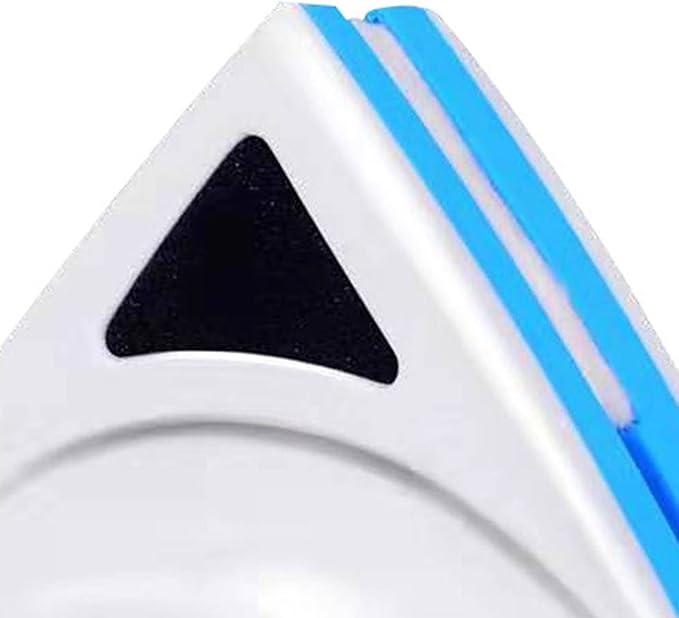 Magnetic Window Cleaner Adjustable Window Glass Wiper Glider Triangle Washing Brush Equipment Blue Cleaning Brush Wiper Tool for High Rise and Car Glazed Windows 3-8mm