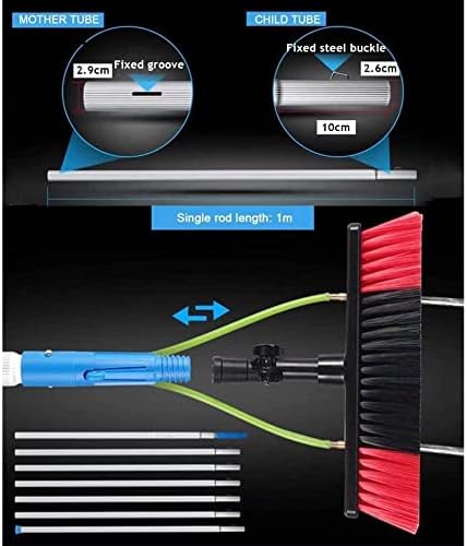 Glass Cleaning Brush Home Water Fed Telescopic Pole Kit Solar Panel Brush Rotating for Photovoltaic PanelExtendable Water Fed Telescopic Window Cleaning Pole Ideal for Conservatory Roof Pho