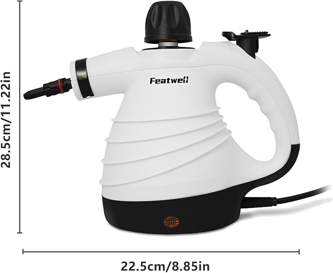 Featwell Handheld Steam Cleaner Pressurized Portable Multi-Surface Steam Cleaner with 12 pcs Accessories Multi-Purpose Portable Steamer for Cleaning Dirt Grease Tile Floor Couch Car