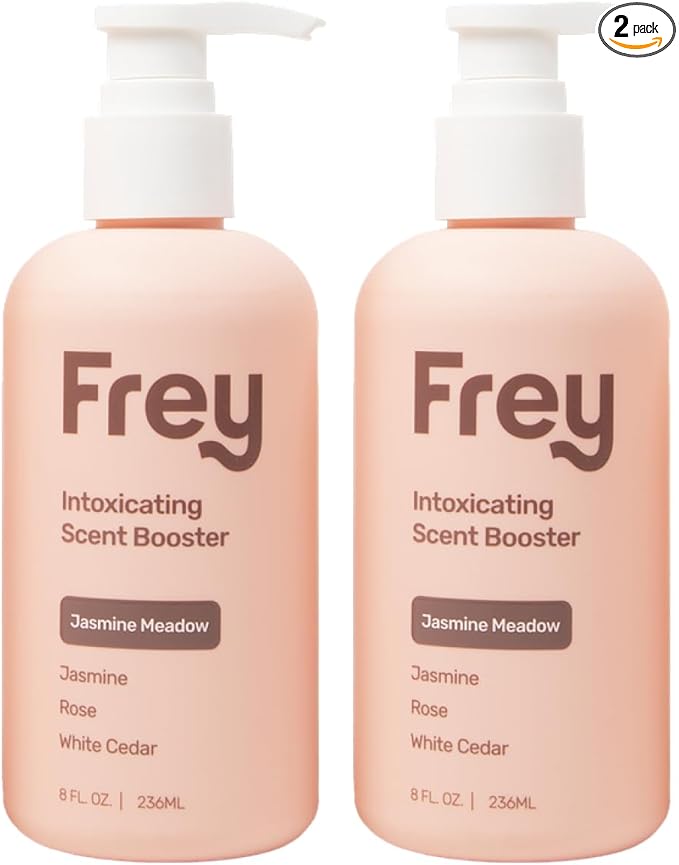 FREY In-Wash Laundry Scent Boosters - Fragrance Booster &amp Fabric Smell Deodorizer | Odor Eliminator for Fresh Scented Clothes (8 Fl (Pack of 2) Jasmine Meadow)