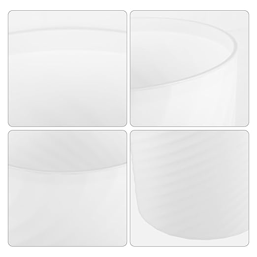 BESPORTBLE Large White Plastic Trash Can with Presser Ring Open Top Bathroom Wastebasket and Office Garbage Bin for Home Kitchen Bedroom Sturdy Threaded Design