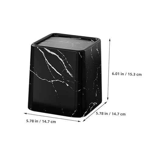 CHILDWEET 2pcs Stylish Marble Pattern Trash Can with Swing Lid Compact Wastebasket for Bathroom Kitchen Bedroom and Office Versatile Bag Fit for Easy Replacement