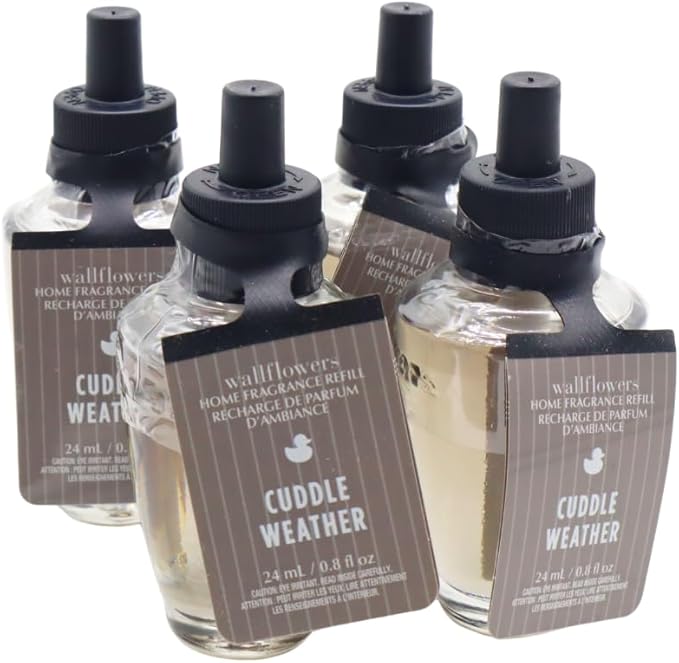 Bath &amp Body Works CUDDLE WEATHER Wallflowers Home Fragrance Refill 0.8 fl oz - 4 pack