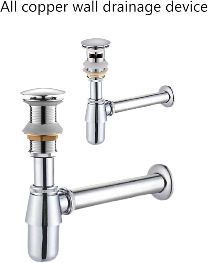 Bathroom Sink Trap with Adjustable Length Odor Prevention Round Outlet Trap Metal for Most Basins Elegant Appearance Bathroom Sink Waste Pipe