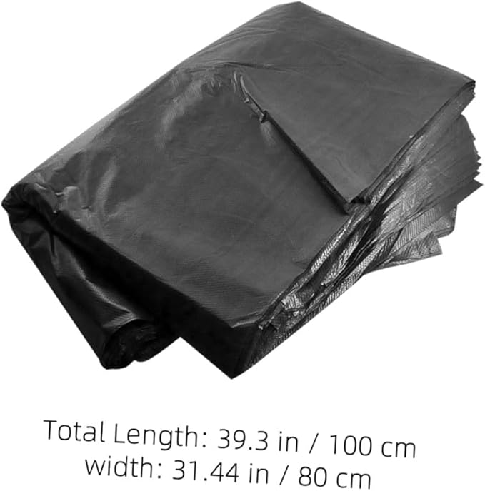 Cabilock Large Heavy Duty Garbage Bags for 100l Trash Cans 50pcs Black Extra Large Trash Bags for Kitchen Outdoor Commercial and Property Use