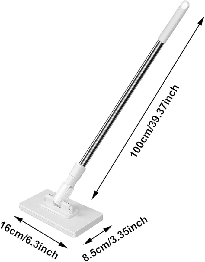 2025 Mop with Pressure Clamping System No Hand Washing One Button for Changing Automatic Clamping Cloth Floor Mop with Reusable Microfibre Cloths (White-8 Cloths)