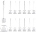 15 Sets Toilet Holder and Brush Set 16.14 Inch Toilet Bowl Cleaner Brush with Caddy Bathroom Scrub Plastic Scrubber with Long Handle for Bathroom Cleaning Easy to Assemble (White)