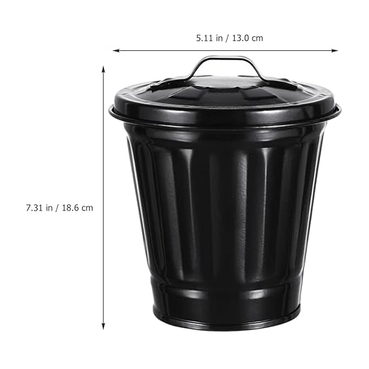 4pcs Cute Desktop Trash Can Lid Small Multi-Functional Wastebasket for Bedroom Kitchen Office Stylish Rubbish Bin for Home Decor Pen Container Plant Holder