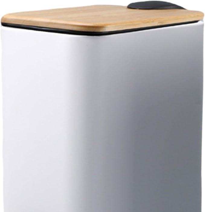 Step Trash Can Kitchen Wastebasket Simple 5L Capacity Foot Pedal Garbage Bin Household Dustbin for Home Sunroom Study Office White