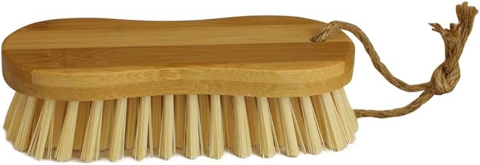 JVL Bamboo Hand Scrubbing Brush with Hemp Loop Natural