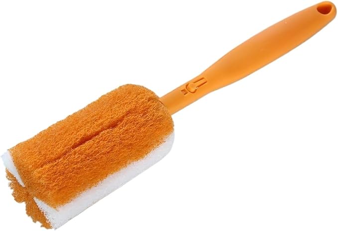 Water Cup Cleaning Brush Long Handle Sponge Washing Kitchen Baby Bottle(Orange)