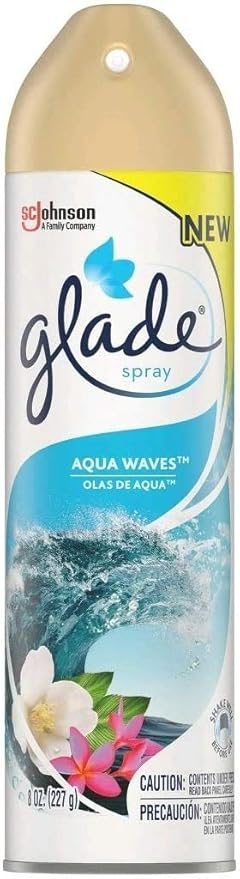 Glade Air Freshener 8oz (Package May Vary) Pack of 3 (Aqua Waves)