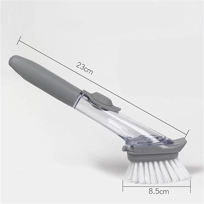 Refillable Liquid Cleaning Brush Kitchen Bowl Scrubber Cleaning Sponge Long Handle Dispenser Cleaner Tool With Dish Soap Washing(4)