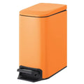 Cesun Small Bathroom Trash Can with Lid Soft Close Step Pedal 6 Liter / 1.6 Gallon Stainless Steel Garbage Can with Removable Inner Bucket Anti-Fingerprint Finish (Matt Orange)