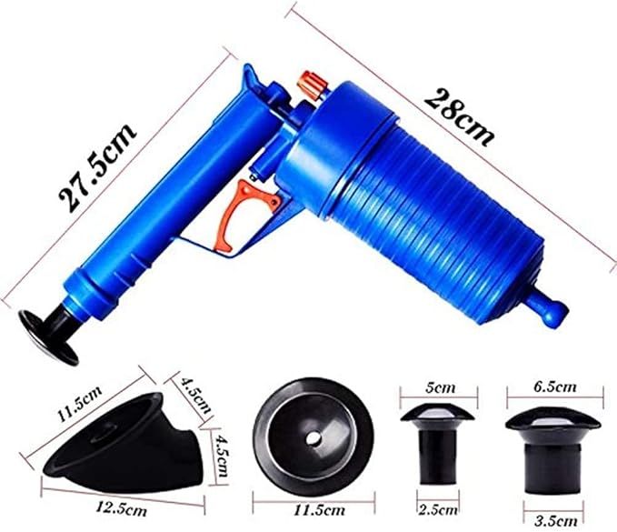 Hrpa Toilet PlungerAir Power Drain BlasterPressure Pump CleanerHigh Pressure Plunger Opener Cleaner Pump for Bath ToiletsShowerBathroomSinkBathtubKitchen Clogged Pipe