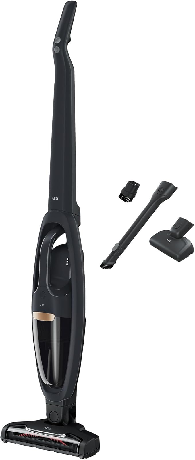 AEG QX6 Cordless Stick Vacuum Cleaner QX6-1-45AN Powerful Motor Perfect for Pet Hair All Floor Types Integrated Dust Cleaner Including Accessories Handheld Vacuum Cleaner Without Bag Grey