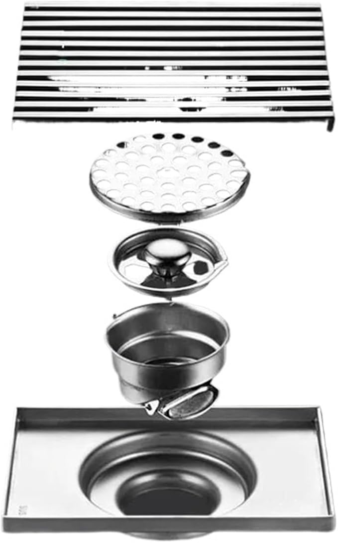 Stainless Steel Square Floor Drain Engineering Large Displacement(10x15cm)