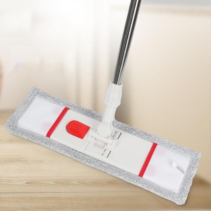 JSEIAJB Household Easy to Clean Flat Mop with Foot Operated Cloth Changing Configuration(E)