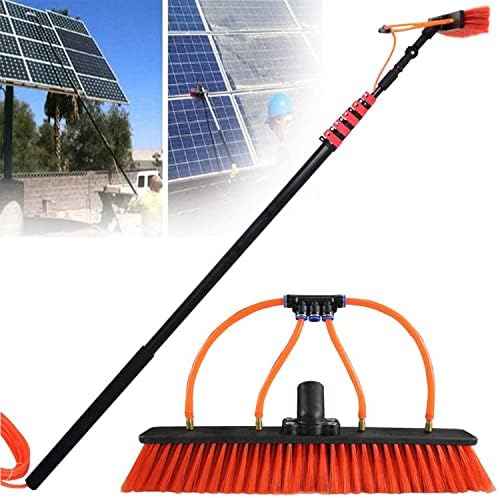 Glass Cleaning Brush Home Water Fed Telescopic Pole Kit Solar Panel Brush Rotating for Photovoltaic PanelTelescopic Water Fed Brush 3.6-11M Extendable Window Cleaning Pole Roof &amp Solar Pane