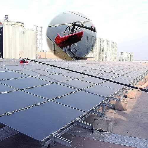 Glass Cleaning Brush Home Water Fed Telescopic Pole Kit Solar Panel Brush Rotating for Photovoltaic PanelWindow Cleaning Pole Retractable High-Altitude Cleaning Window Cleaning Brush Solar