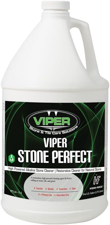 Hydro-Force Viper Stone Perfect High Powered Alkaline Stone Tile &amp Grout Cleaner 1 Gallon