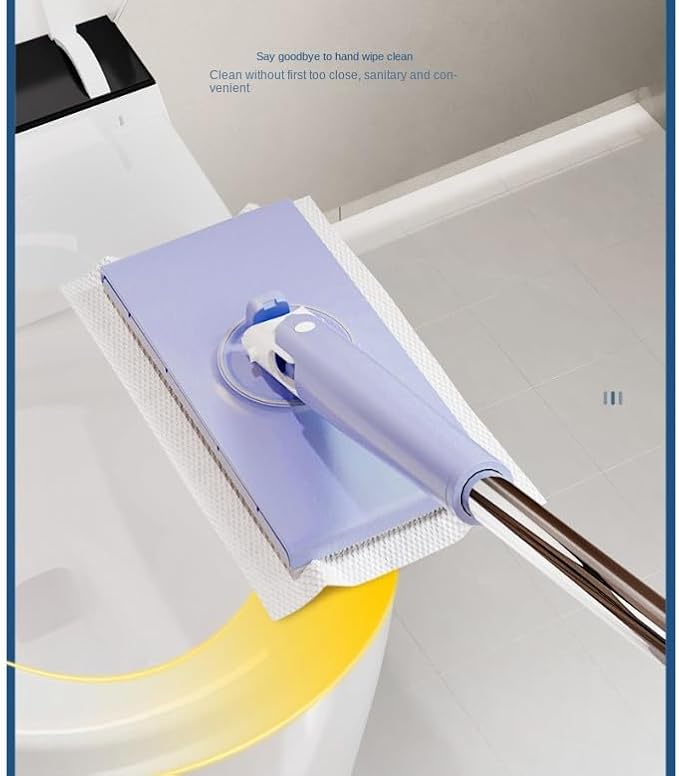 Automatic Cloth Clip mop Bathroom Household Cleaning Board Multifunctional face Towel Dry and Wet Dual-use Expandable 2 Sets (White 2PCS 35.8 inches)