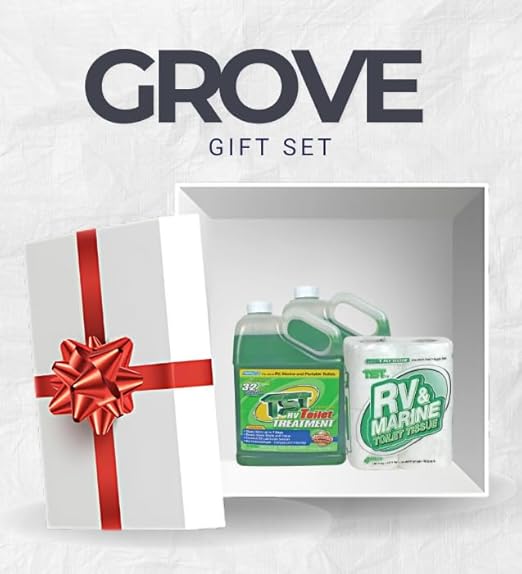 Camco TST Tank Treatment 1 pk Bundle with Toilet Tissue – Breaks Down Waste Controls Odor for Up to 7 Days and Treats Up to 40-Gallon RV or Marine Tanks – Gift Set (3 Items).