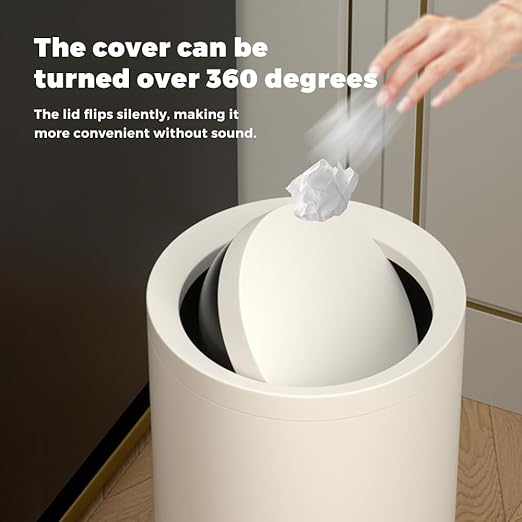 3.1GAL Metal Bathroom Garbage Can with Lid Modern Garbage Can Swing LidDouble BucketSmall Wastebasket for BedroomLiving RoomOfficeBankHotel