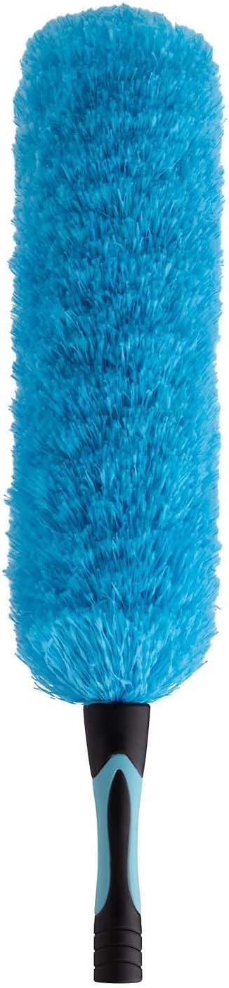 25 Foot High Reach Ceiling Fan Duster with 7-18ft Heavy Duty Extension Pole Microfiber Feather Cobweb Duster Window Squeegee Kit Cleaning Gloves