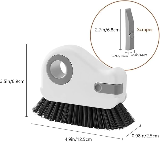 2 in 1 Groove Cleaning Brush - Window Track Cleaner &amp Hard Bristle Grout Brush Tool(1 pcs Gray)