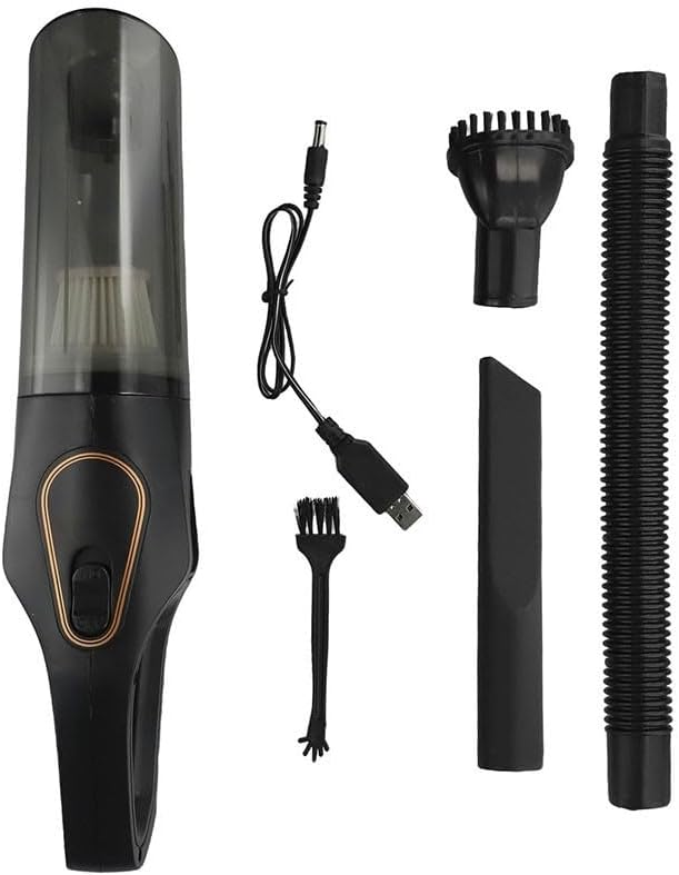 Cordless Vacuum Cleaner with Powerful Suction Motor Lightweight Design USB Charging for Multi for Surface Floor Carpet Dust Deep Clean(B-Black)
