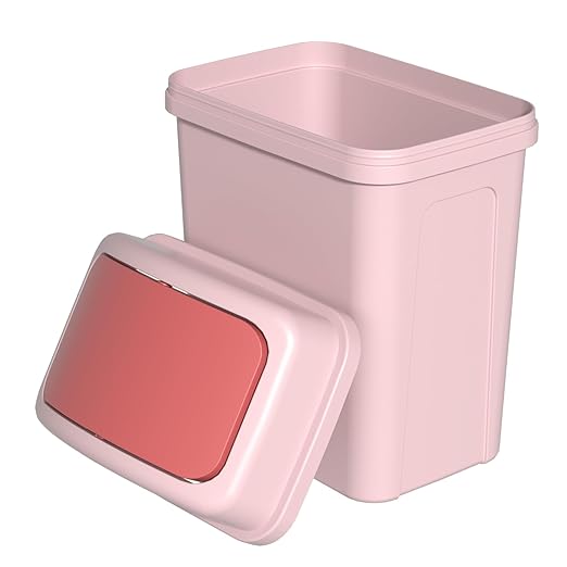 7 Liter Bathroom Slim Trash Can Small Swing Top Lid Garbage Can Pink