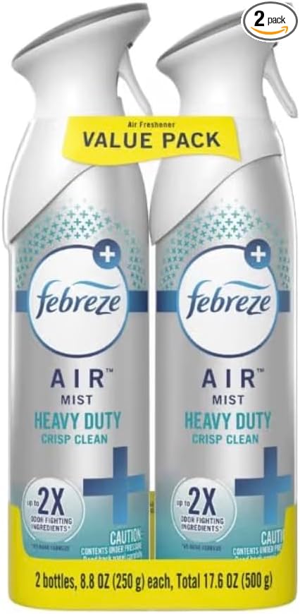 Air Mist Heavy Duty Crisp Clean Air Freshener Spray 8.8 oz 2 Pack