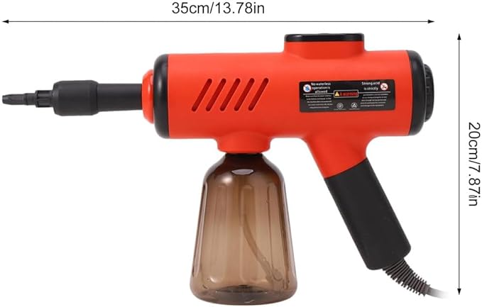 Handheld Steam Cleaner Portable Handheld Steamer with 1200W 600ML 3 Levels Adjustable for Tile Window Kitchen Car Red